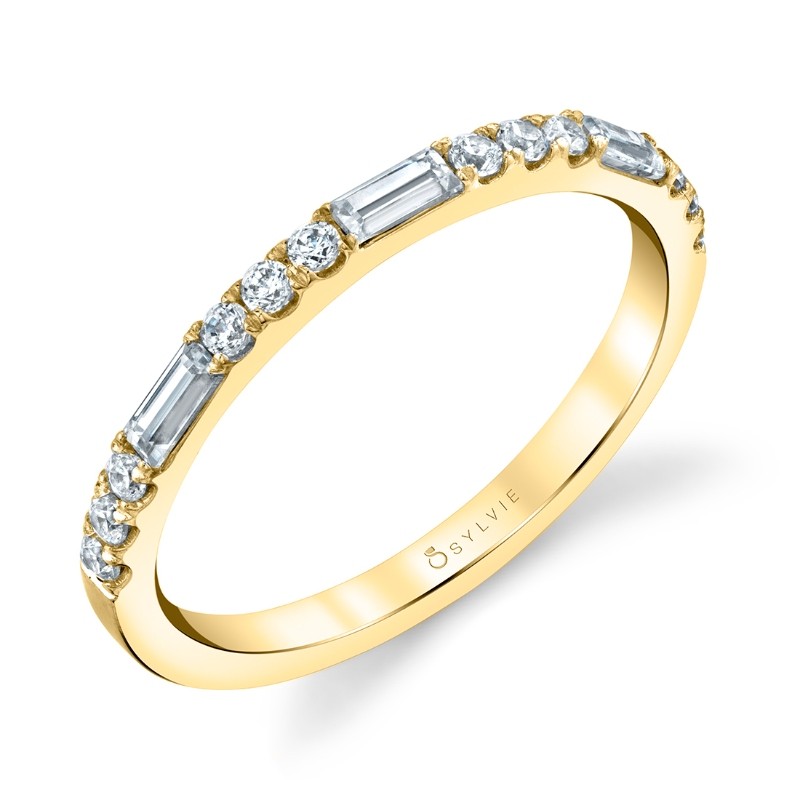 Vintage Baguette Wedding Band
