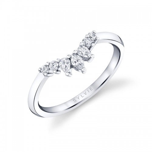 Curved Diamond Wedding Band