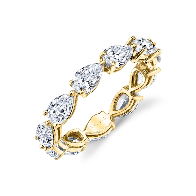 Pear Shaped Diamond Eternity Band set East to West