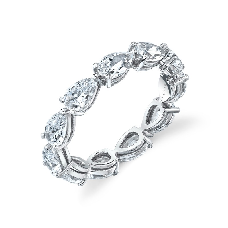 Pear Shaped Diamond Eternity Band set East to West
