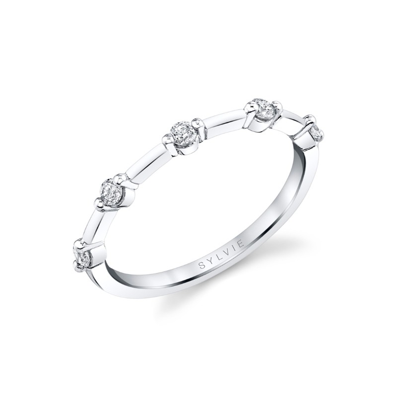 Classic Spaced Diamond Wedding Ring - Eniko