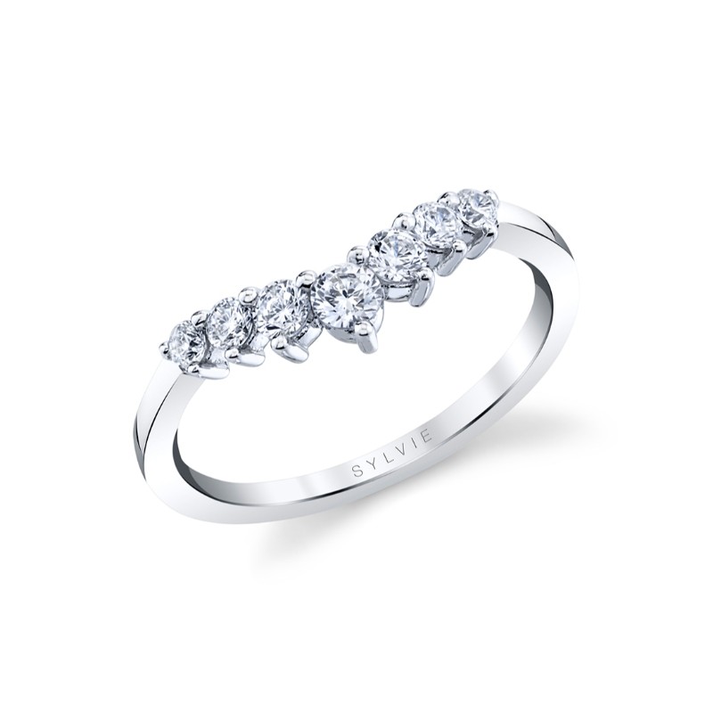 Curved Diamond Wedding Ring