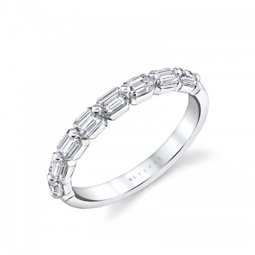 Shared Prong Baguette Wedding Ring