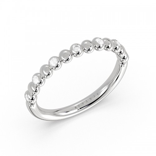Flush Set Round Diamond Wedding Ring
