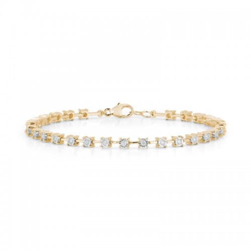 14K Yellow Gold Ava Bea Interval Tennis Bracelet