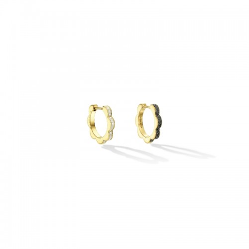 18k Diamond Mini Bloom Hoop Earrings