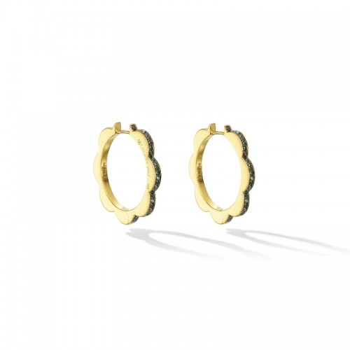 18K  Diamond Bloom Hoop Earrings