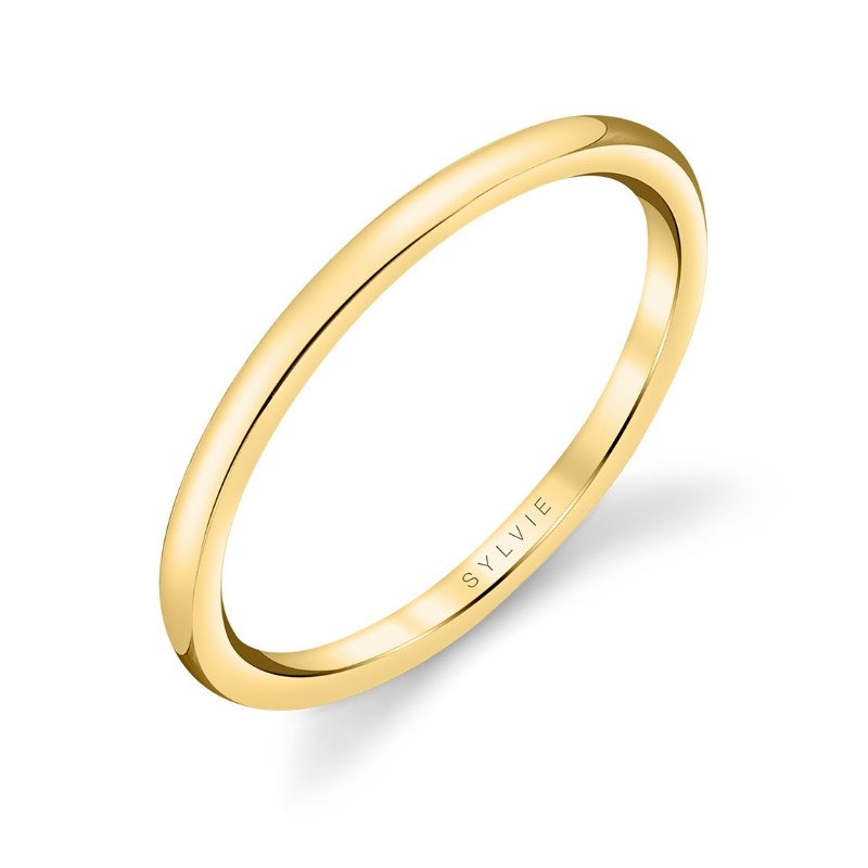 High Polish Wedding Band - Amelia