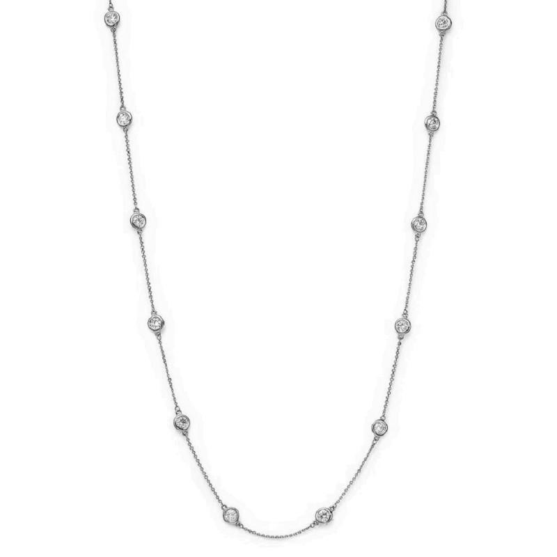 14K Bezel Set Diamonds By The Yard Necklace