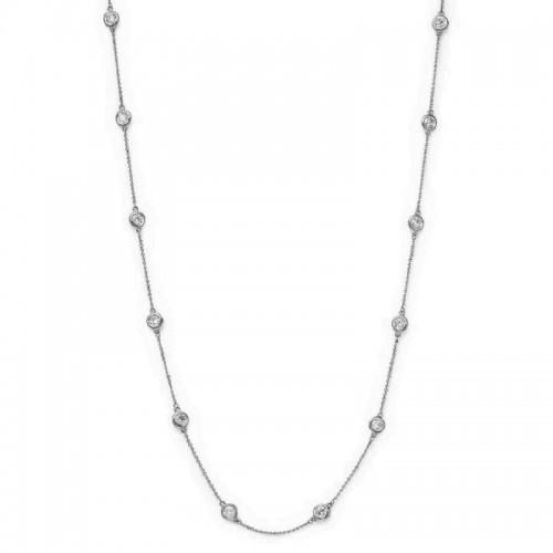 14K Bezel Set Diamonds By The Yard Necklace