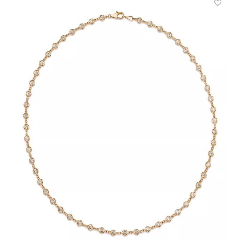 14K Yellow Gold Diamonds Bezel-To-Bezel Diamonds By The Yard Necklace