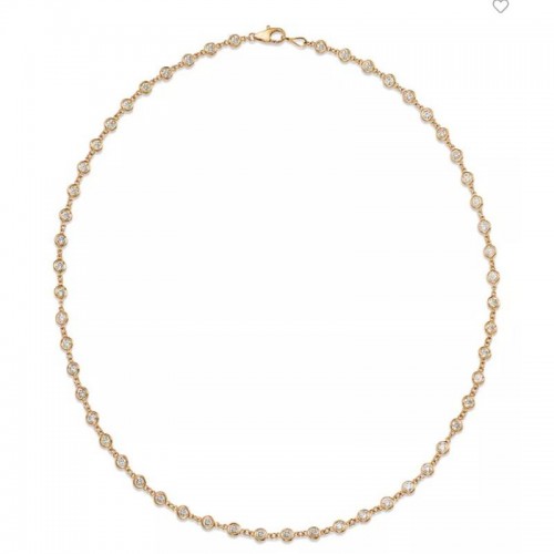 14K Yellow Gold Diamonds Bezel-To-Bezel Diamonds By The Yard Necklace