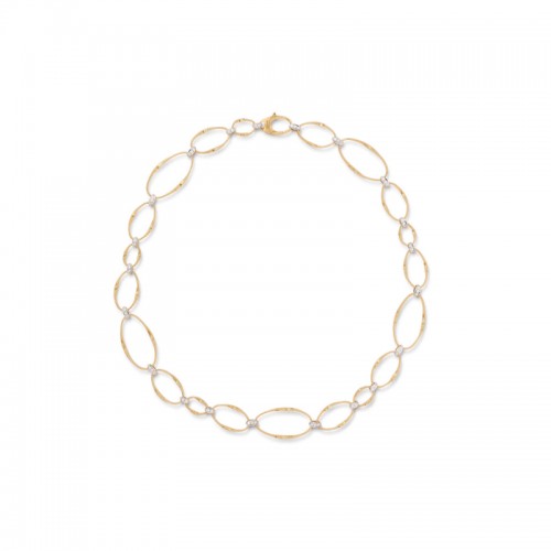 18K Yellow Gold and Diamond Flat Link Collar Necklace