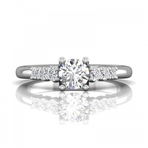 FlyerFit® 14K White Gold Channel/Shared Prong Engagement Ring