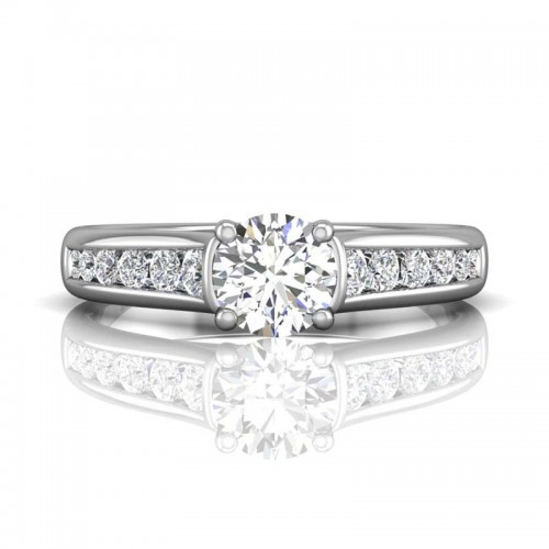FlyerFit® 14K White Gold Channel/Shared Prong Engagement Ring