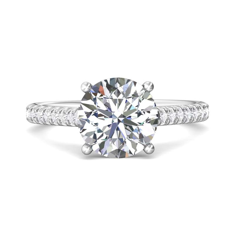 FlyerFit® 14K White Gold Micropave Engagement Ring