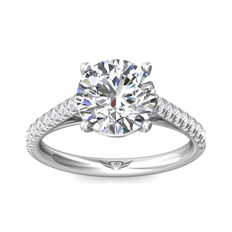 FlyerFit® 14K White Gold Micropave Engagement Ring