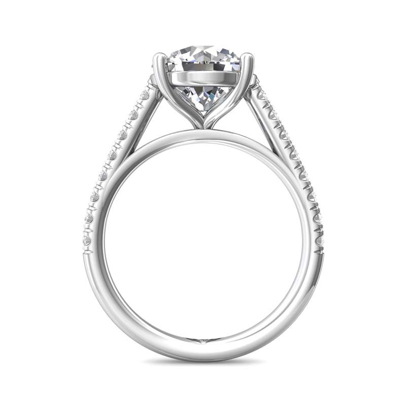 FlyerFit® 14K White Gold Micropave Engagement Ring