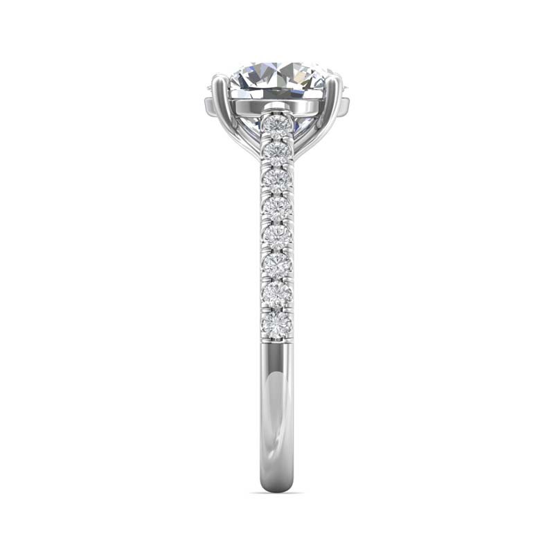 FlyerFit® 14K White Gold Micropave Engagement Ring