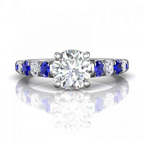 FlyerFit® 14K White Gold Micropave Engagement Ring