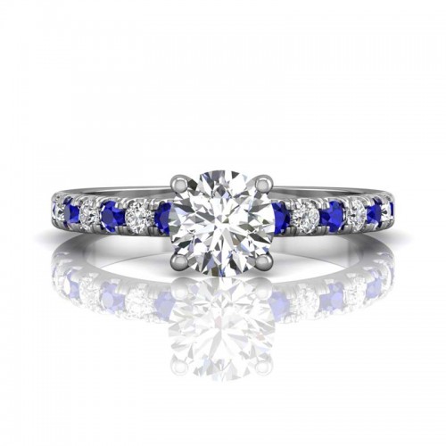 FlyerFit® 14K White Gold Micropave Engagement Ring