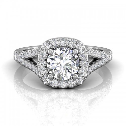 FlyerFit® 14K White Gold Split Shank Engagement Ring