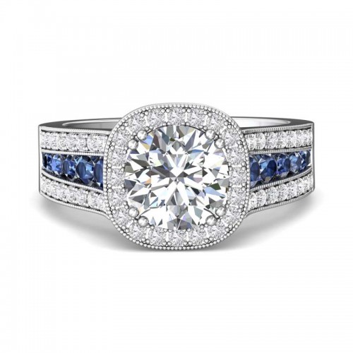 FlyerFit® 14K White Gold Channel/Shared Prong Engagement Ring