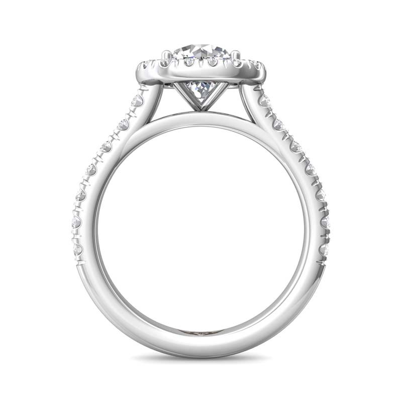 FlyerFit® 14K White Gold Micropave Halo Engagement Ring