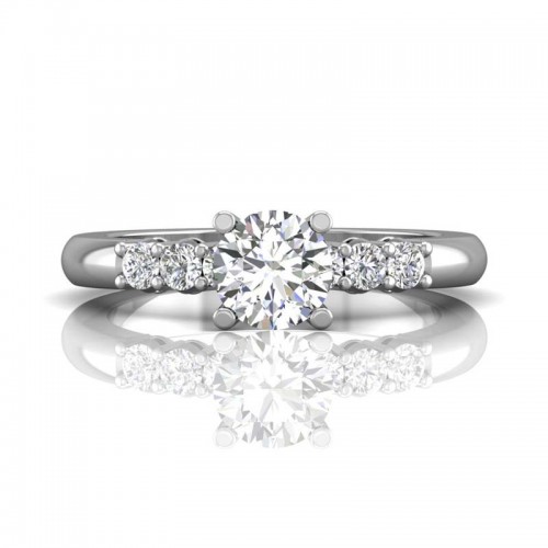 FlyerFit® 14K White Gold Channel/Shared Prong Engagement Ring