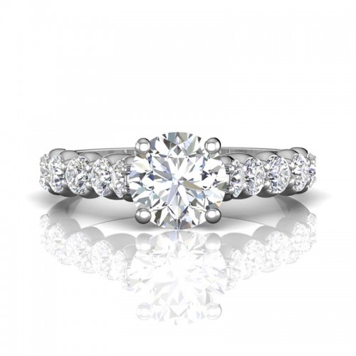 FlyerFit® 14K White Gold Channel/Shared Prong Engagement Ring