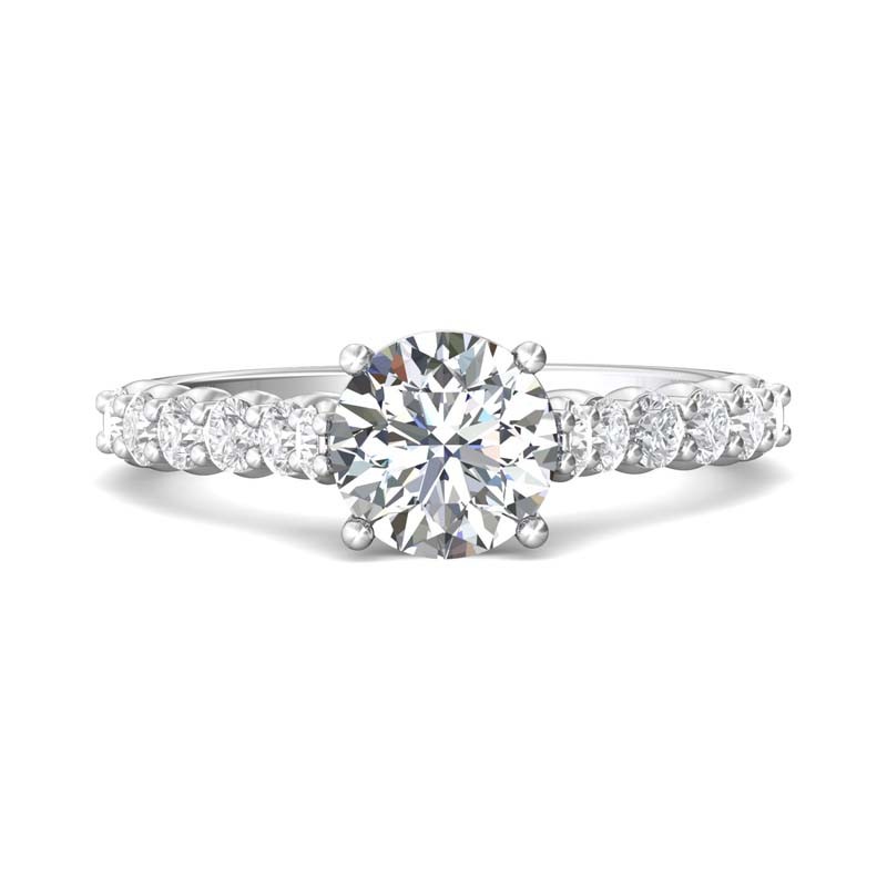 FlyerFit® 14K White Gold Channel/Shared Prong Engagement Ring