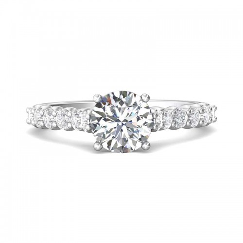 FlyerFit® 14K White Gold Channel/Shared Prong Engagement Ring