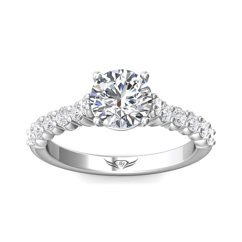 FlyerFit® 14K White Gold Channel/Shared Prong Engagement Ring