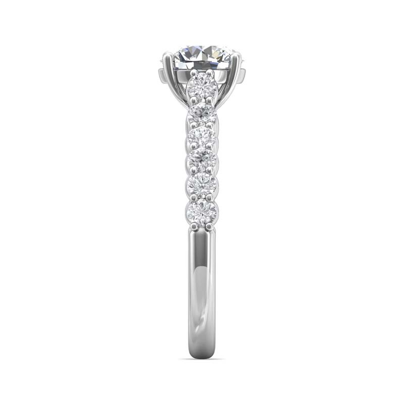FlyerFit® 14K White Gold Channel/Shared Prong Engagement Ring