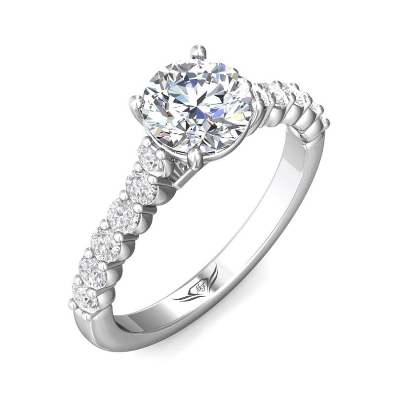 FlyerFit® 14K White Gold Channel/Shared Prong Engagement Ring