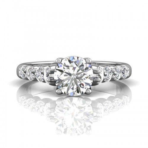 FlyerFit® 14K White Gold Channel/Shared Prong Engagement Ring
