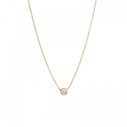 bezel set single diamond choker necklace By Zoe Chicco