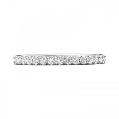 FlyerFit® 14K White Gold Eternity Wedding Band