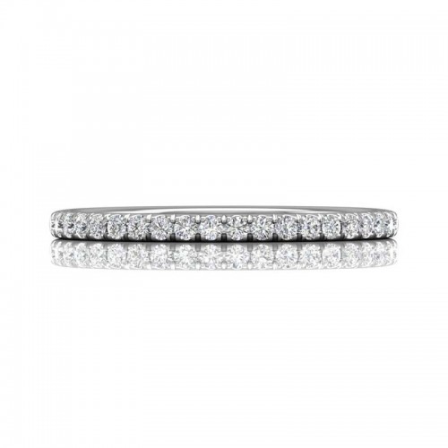 FlyerFit® 14K White Gold Micropave Cutdown Wedding Band