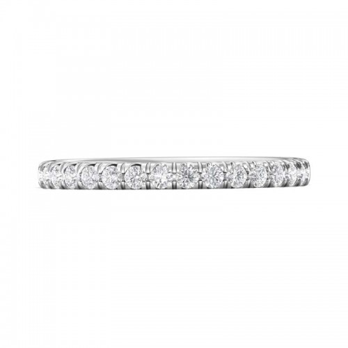 FlyerFit® 14K White Gold Micropave Cutdown Wedding Band