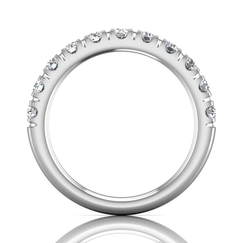 FlyerFit® 14K White Gold Micropave Cutdown Wedding Band