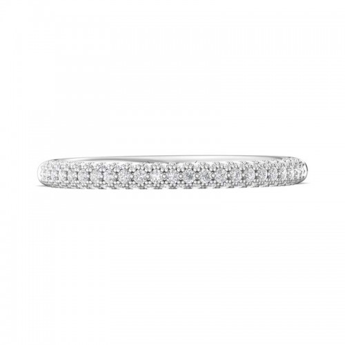 FlyerFit® 14K White Gold Micropave Wedding Band