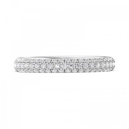 FlyerFit® 14K White Gold Micropave Wedding Band