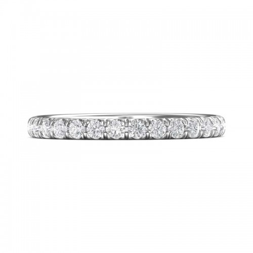 FlyerFit® 14K White Gold Micropave Cutdown Wedding Band