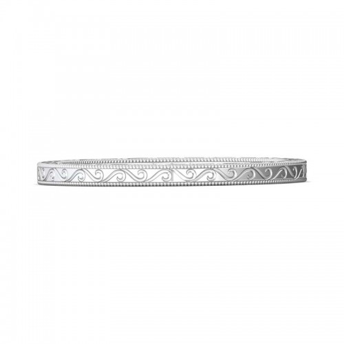 FlyerFit® 14K White Gold Vintage Wedding Band