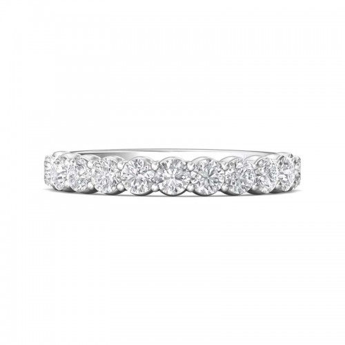 FlyerFit® 14K White Gold Shared Prong Wedding Band