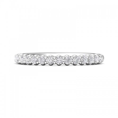 FlyerFit® 14K White Gold Shared Prong Wedding Band