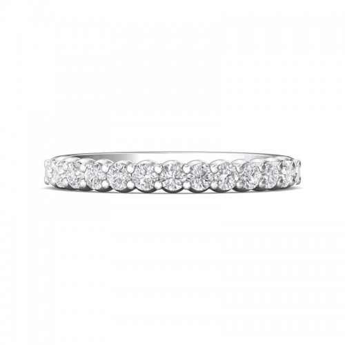 FlyerFit® 14K White Gold Shared Prong Wedding Band