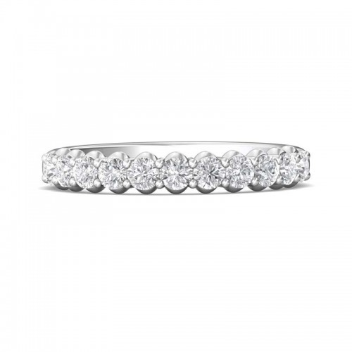 FlyerFit® 14K White Gold Shared Prong Wedding Band