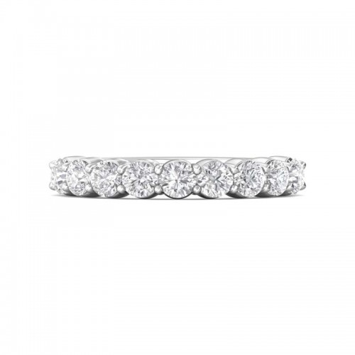 FlyerFit® 14K White Gold Shared Prong Wedding Band